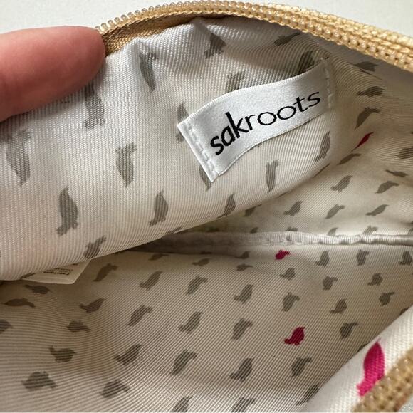 Sakroots Brown Yellow Leaf Print Wristlet Bag Wallet Womens - Picture 4 of 9